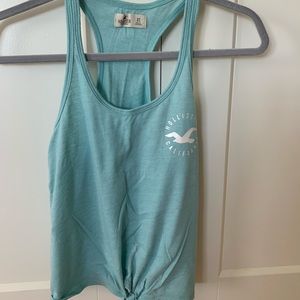 Teal Hollister tank top with tie in front